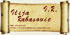 Ilija Rabasović vizit kartica